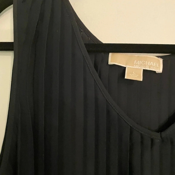 MICHAEL Michael Kors Womens Accordion pleated sleeveless top lined chiffon - Picture 3 of 3